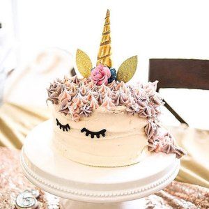 Adorable Unicorn cake topper set & banner